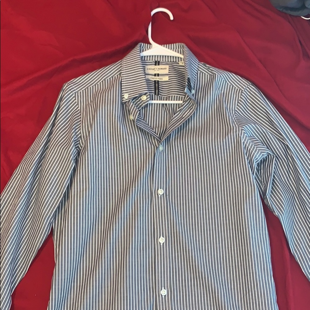 Grey high end button up dress shirt.